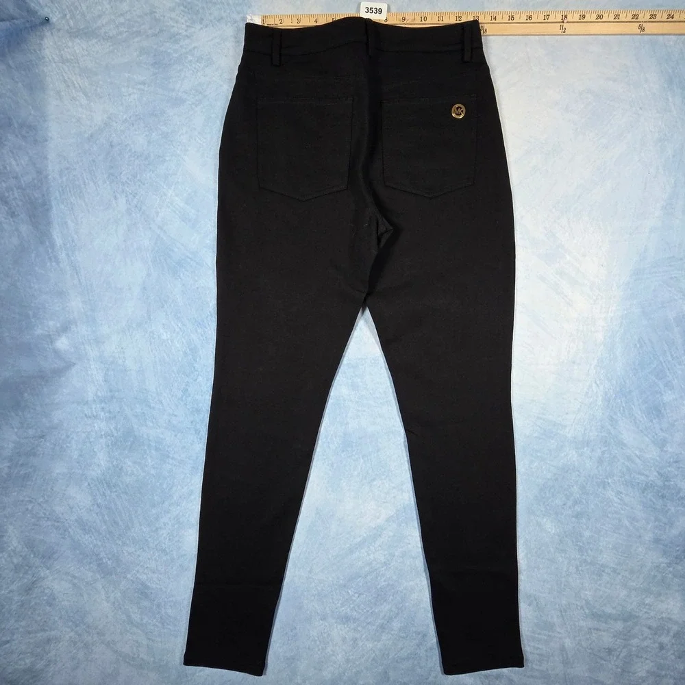 Michael Michael Kors Womens Black Ponte Knit Skinny Pants High Rise Leggings S
